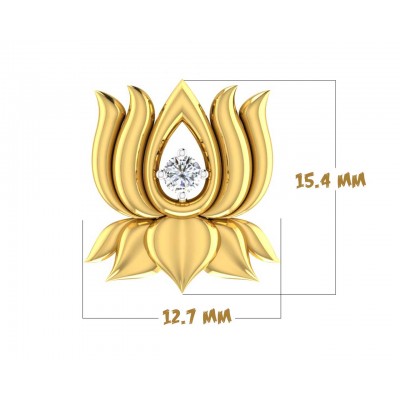 Auspicious Lotus Pendant in Gold 
